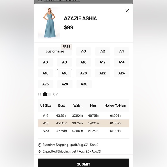 Azazie Ashia bridesmaid dress MOODY BLUE - Picture 7 of 9